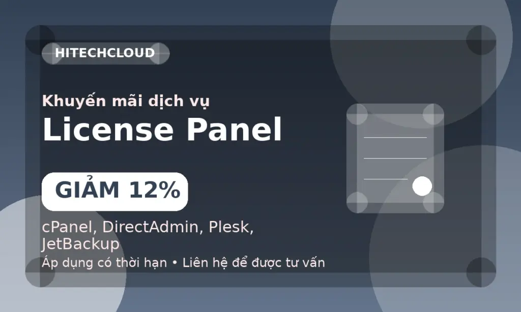 Giảm 12% license quản trị hosting