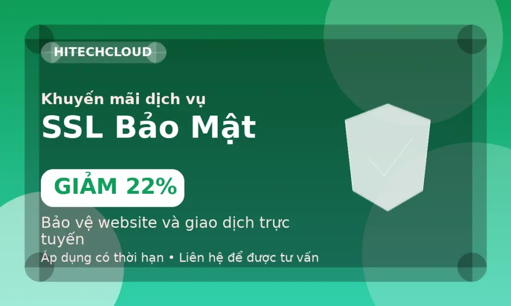 Giảm 22% chứng chỉ SSL bảo mật website
