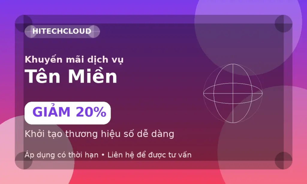 Giảm 20% đăng ký tên miền mới